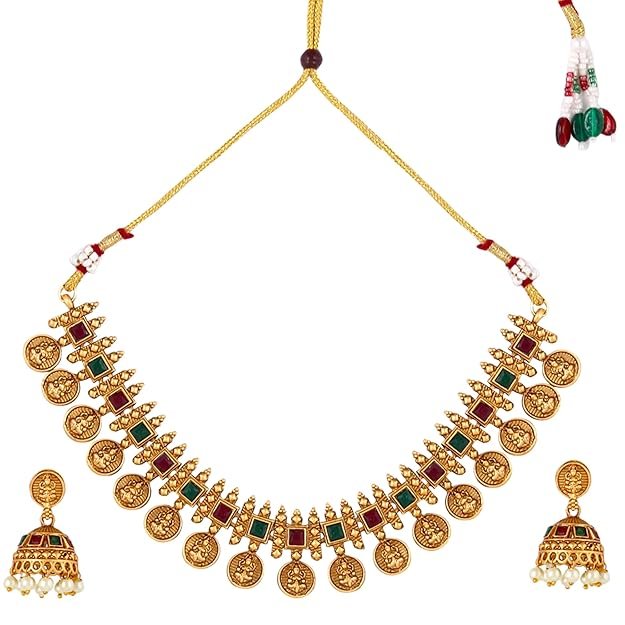Fashion Frill Fashion Frill Traditional Gold Plated Necklace Set For Women