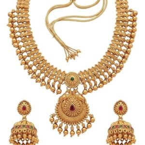 Gold-Plated Antique Temple Jewellery Set for Women