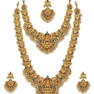 Shining Diva Fashion Traditional Earrings Maang Tikka Necklace Jewellery Set for Women